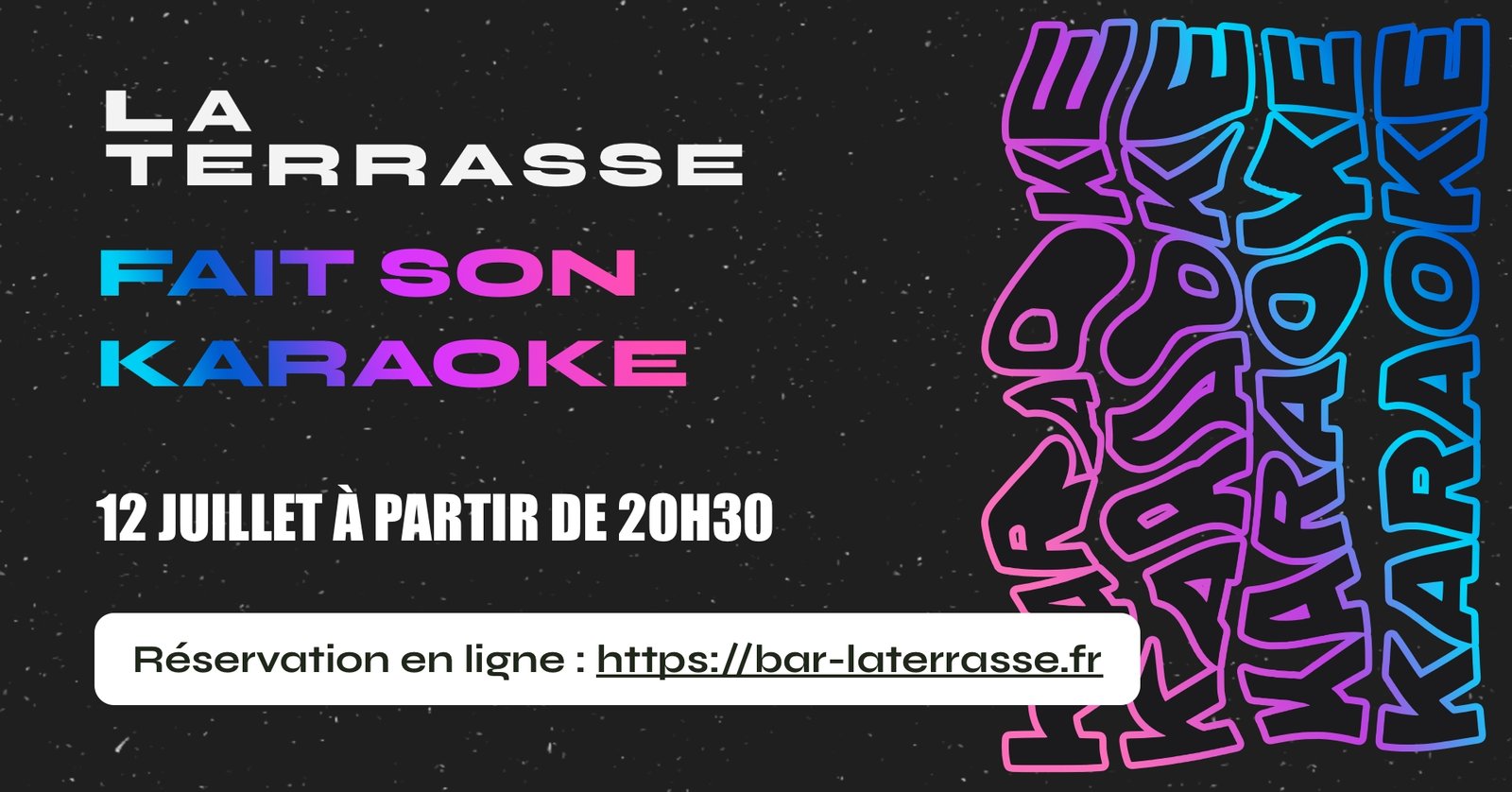 Featured image for “Soirée Karaoke à LA TERRASSE”
